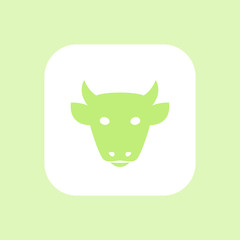 cattle icon, cattle farm sign, cow head front view, cattle ranch isolated icon, vector illustration