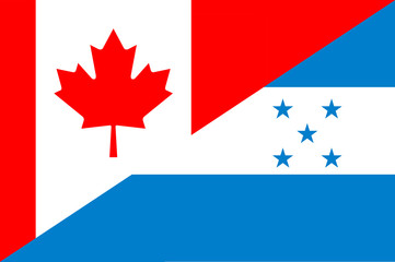 Waving flag of Honduras and Canada