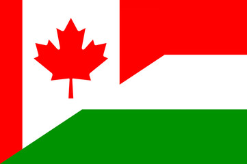 Waving flag of Hungary and Canada