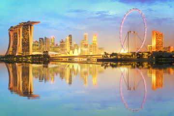 Obraz premium Singapore Skyline and view of Marina Bay