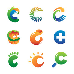 Abstract Letter C Design Set