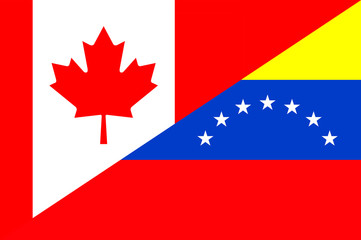 Waving flag of Venezuela and Canada
