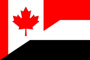 Obraz premium Waving flag of Yemen and Canada