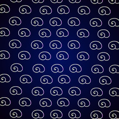 орнамент из перламутровых раковин на синем фоне