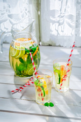 Healthy lemonade with citrus with in summer