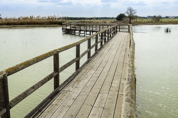 Fototapeta premium Wooden walkway in Spain