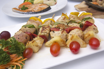 Grill Pork barbecue and vegetable