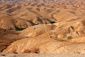 Fototapeta na wymiar Mountainous Judean desert landscape near Jericho, Israel.