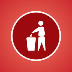 Man With Trash Can Icon