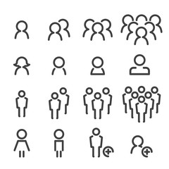 Fototapeta premium people line icon set
