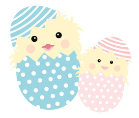 Küken schlüpfen aus Ostereiern Vektor