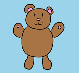 Illustration of a teddy bear on a blue background