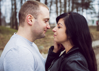 Obraz premium The man and the woman on love appointment, lovers
