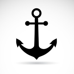 Symbol of sea, sailing - anchor vector icon.