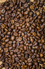 Brown coffee beans background