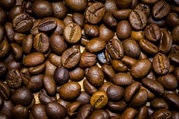 Brown coffee beans background