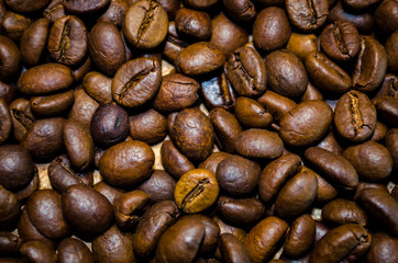 Brown coffee beans background