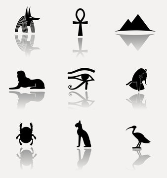 Egypt - vector icon set.