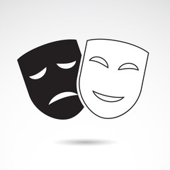 Drama, theatre, actor mask - vector icon.