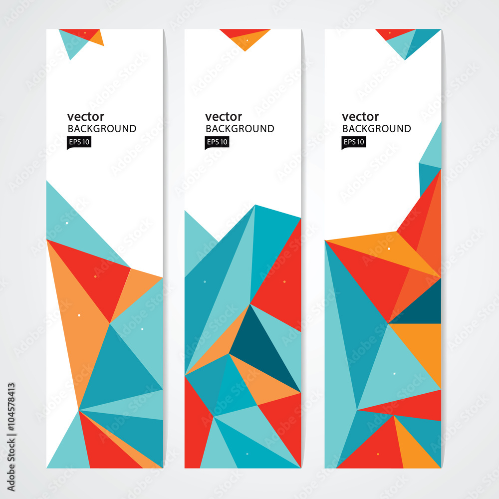 Wall mural abstract banner header set abstract colorful geometric polygonal background stock-vector 10 eps