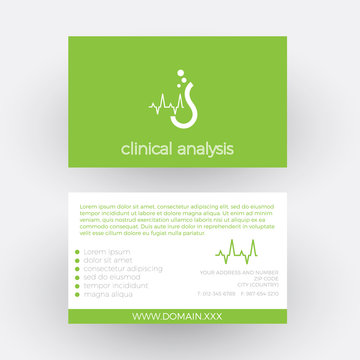 Vector Abstract Clinical Laboratory Business Card