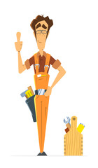 Man repairman locksmith handyman worker serviceman workman thumb