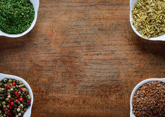 Parsley, Cumin, Peppercorn and flaxseed Frame