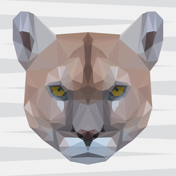 Abstract polygonal puma background 