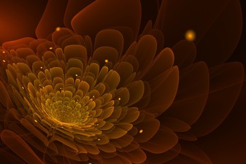 Fractal flower with yellow dots