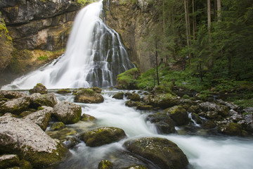 The majestic Gollinger Waterfall in Austria