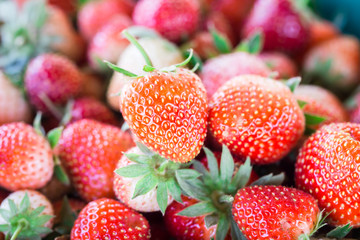 Red strawberry in the basket, texture