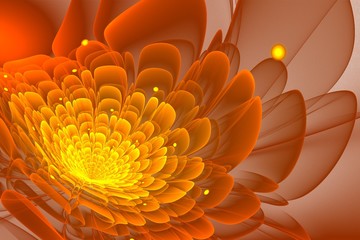 Fractal flower with yellow dots
