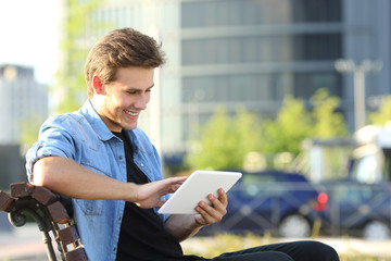 Entrepreneur working with a tablet