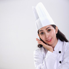 Beautiful chef smiling portrait