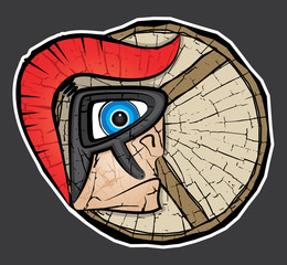 cartoon spartan warrior profile design vector