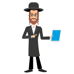 orthodox jew,hassid,rabbi,with Payot and Kippah