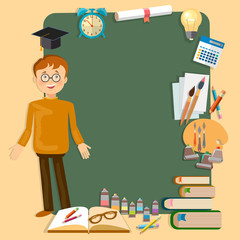 Back to school education schoolboy school board classroom