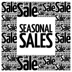 SEASONAL SALES words cloud, business concept background