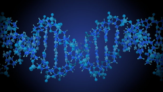 DNA molecule, vertical rotation, blue variant - loop able