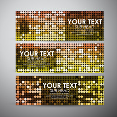 Vector banners set with Abstract colorful circles background.