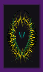 Tarot cards - back design, Neptune, underwater Kingdom