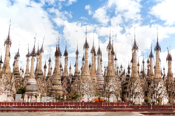Naklejka premium Kakku Pagoda a thousands of pagodas built in the 16th century, S