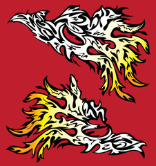 Naklejka premium burning fire flames design vector graphics