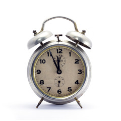 Retro Alarm Clock Isolated On White