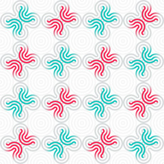 Fototapeta na wymiar Circle lines vector seamless pattern, geometrical wallpaper.
