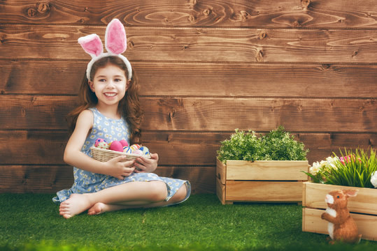 girl wearing bunny ears