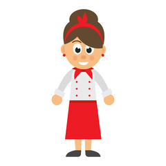 cartoon woman chef vector