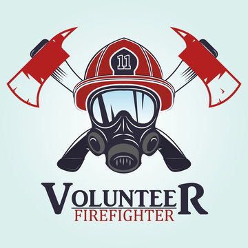 firefighter emblems, labels, badges and logos on light background.  .vector illustration