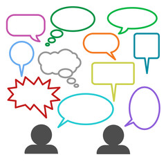 Blank empty speech bubbles icons.