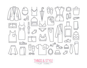 Flat clothes icons